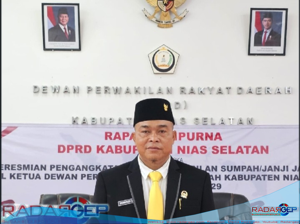 Wirahati Loi Resmi Dilantik Sebagai Wakil Ketua I DPRD Kabupaten Nias Selatan Periode 2024-2029